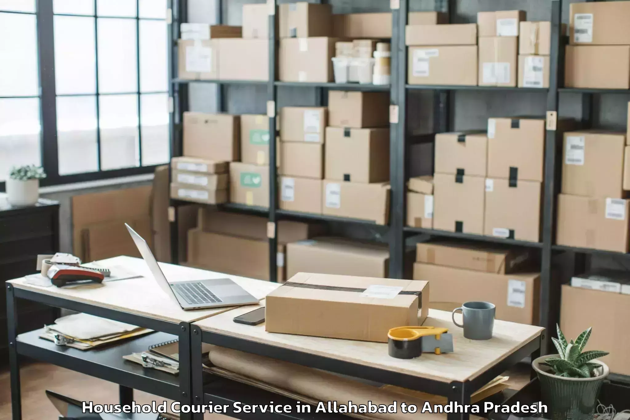 Book Allahabad to Pellakur Household Courier Online